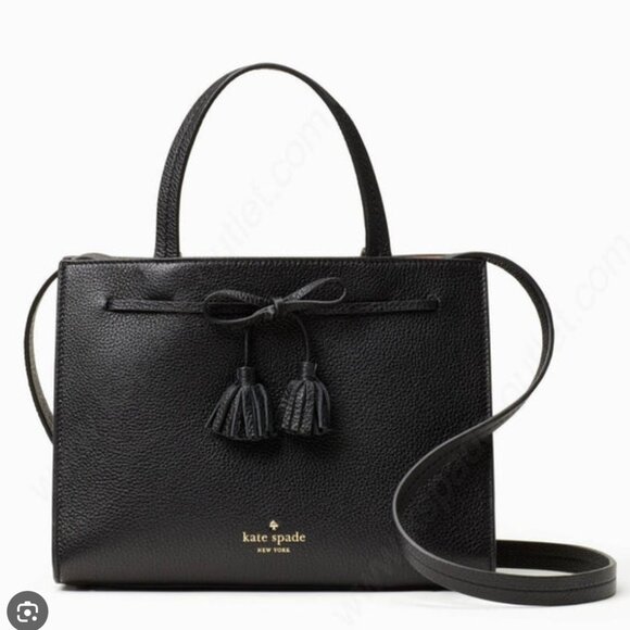 Kate Spade Black Leather Shoulder Bag with Bow - Picture 1 of 7
